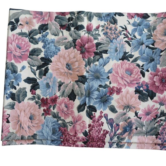 Burlington Floral Flower Valance Chic Cabin Country Cottage 16" X 84" Vintage US - Picture 1 of 6